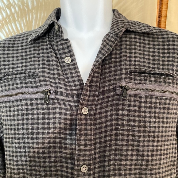 JOHN VARVATOS USA Men’s Check Button Down Shirt Sz XS - Picture 2 of 6